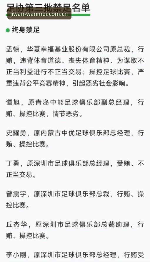 中国足协第三批禁足名单深度分析：65人受罚背后的足球生态重构